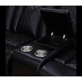thumbnail image 6 of Black Breathing Leather 3-Piece Living Room Recliner Sofa Set, 6 of 6