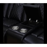 Black Breathing Leather 3-Piece Living Room Recliner Sofa