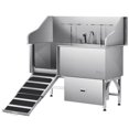 thumbnail image 1 of 61 Inch Dog Grooming Bath Tub Stainless Steel w Ramp Water Filter Left, 1 of 6