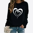 thumbnail image 2 of yoeyez Valentines Day Sweatshirt for Women Love Heart Graphic Tees Long Sleeve Raglans Baseball T Shirt Tops Cute Valentines Day Gifts Women Black XL, 2 of 3