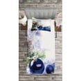 thumbnail image 3 of Ambesonne Christmas Quilted Bedspread Set 2 Pcs, Blue Toned Ornamental, Twin Size, Multicolor, 3 of 6