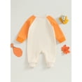 thumbnail image 4 of Liacowi Baby Boys Girls Footies Rompers Infant Thanksgiving Jumpsuit Raglan Long Sleeve Letter Print One Piece Bodysuits 0-18 Months Newborn Fall Clothes, 4 of 7