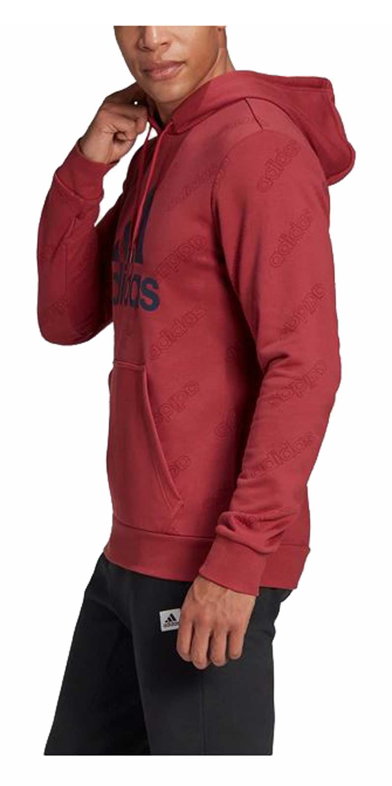 Adidas Men's Favorite Graphic Logo Pullover Hooded Sweatshirt - Red (S)