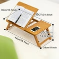 thumbnail image 2 of Adjustable Overbed Bedside Table with Laptop Tray Desk Cart Collapsible Bamboo Portable Folding Desk, 2 of 9