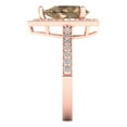 thumbnail image 3 of 2.36 ctw with Simulated Diamond Halo Accents Anniversary Ring for Women | Pear Cut Simulated Champagne Diamond | Hyperallergenic Solid 14K Rose Gold, 3 of 5