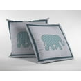thumbnail image 2 of 20â€ Blue White Elephant Indoor Outdoor Zippered Throw Pillow, 2 of 5