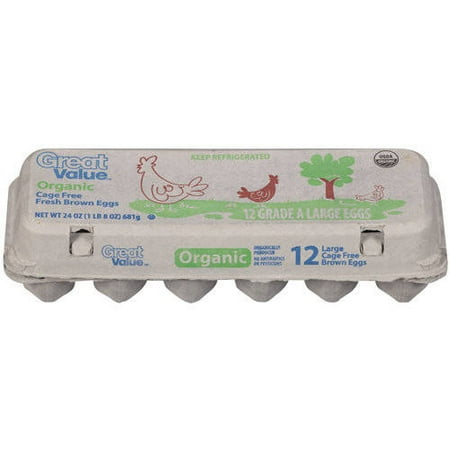Great Value Organic Large Brown Eggs, 12 Count