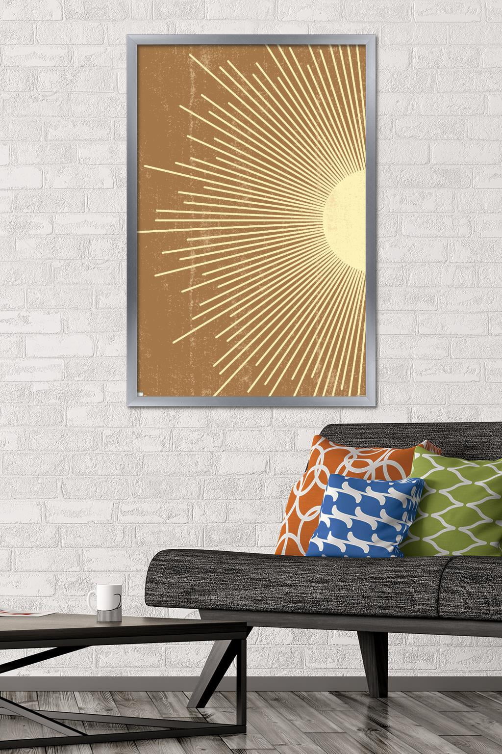 Abstract Sun Wall Poster, 22.375" x 34" Framed