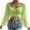 Green, variant on JeashCHAT Tshirts Shirts for Women Women's Long Sleeve Mesh Solid Color Drawstring V-Neck Cropped Top Blouse