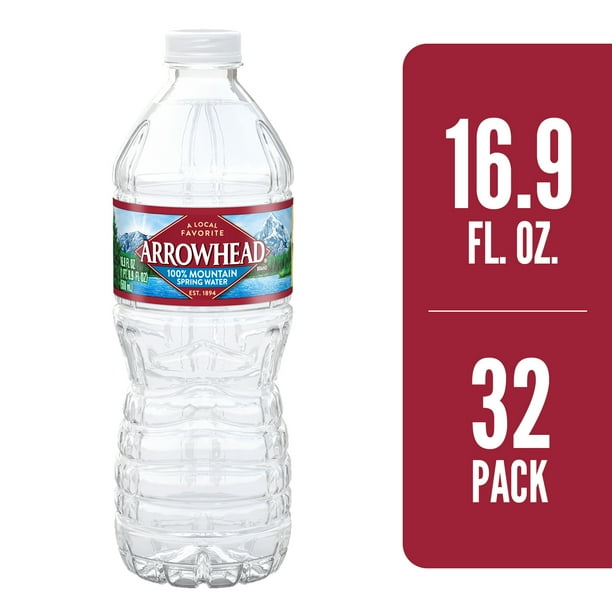 ARROWHEAD Brand 100 Mountain Spring Water, 16.9ounce plastic bottles (Pack of 32) Walmart