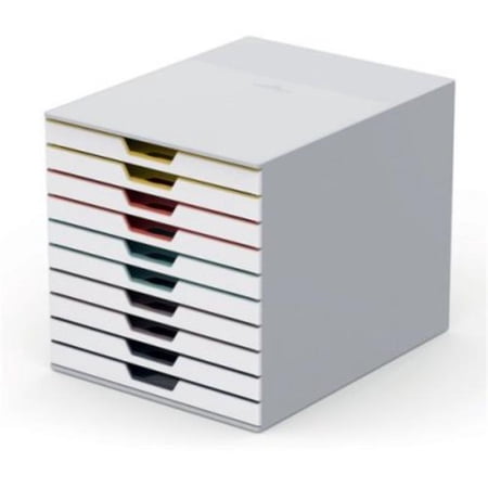 Varicolor MIX 10 Drawer Desktop Storage Box  White & Multi Color