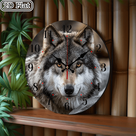 2 D flat 1 Wolf King wooden wall clock for home and seasonal decoration, suitable for courtyard, shopping 2 D flat 1 Wolf King wooden wall clock for home and seasonal decoration, suitable for courtyard
