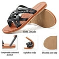 thumbnail image 3 of Ataiwee Women's Flat Slide Sandals - Casual Comfort Braided Multiple Cross Pinstripe Flat Summer Sandals., 3 of 7