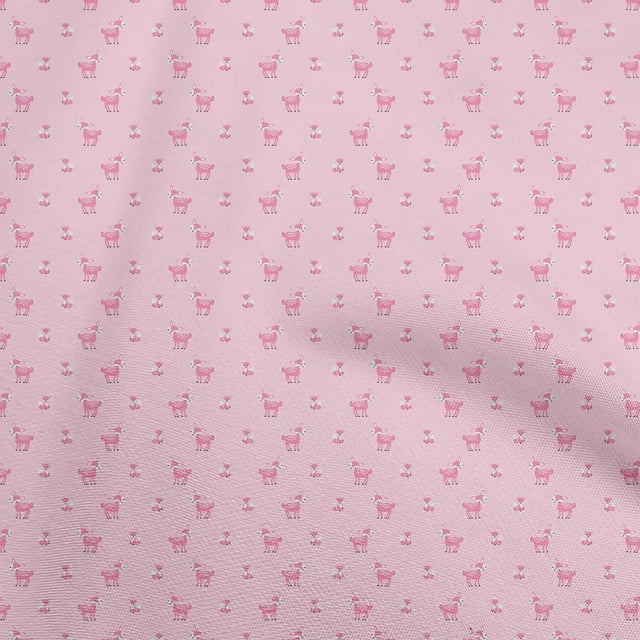 oneOone Polyester Spandex Light Pink Fabric Animal Sewing Craft Projects Fabric Prints By Yard 56 Inch Wide