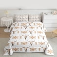 thumbnail image 2 of jejeloiu Vintage Aztec Boho Queen Comforter Set,Bull Skull Bedding Comforter Set For Men Women Reversible 3pcs, 2 of 8