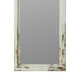 thumbnail image 4 of 73 Inch Floor Mirror with Ornate Sculpted Top, Fir Wood, Weathered White- Saltoro Sherpi, 4 of 5