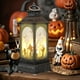 thumbnail image 5 of Mini Farol de Halloween | Farol portátil LED con vela | Lámpara decorativa de plástico negro alimentada por pilas | Acento central para fiestas | 13x5x5cm | 1-Pack, 5 of 6