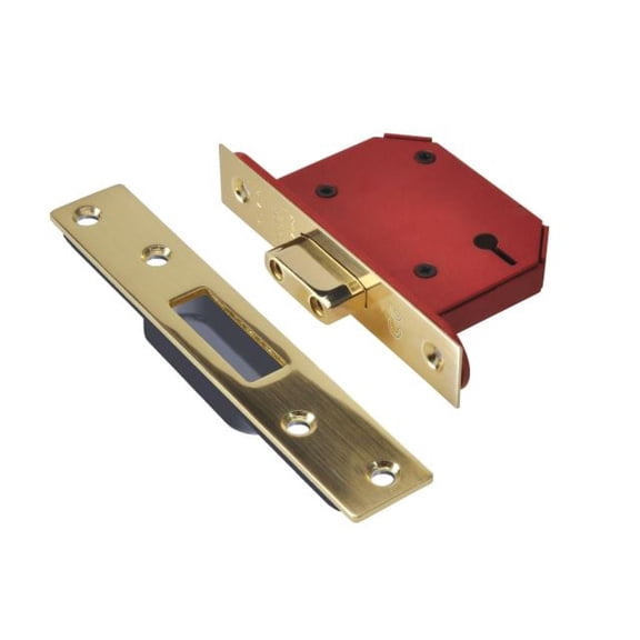UNION - StrongBOLT 2103S 3 Lever Mortice Deadlock Polished Brass 68mm 2.5in Visi