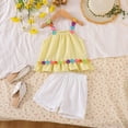 thumbnail image 2 of kpoplk Toddler Baby Girl Clothes Ruffle Sleeveless Strap Dress Tank Shorts Set Summer Outfits Size 5-6 Years,Yellow, 2 of 7