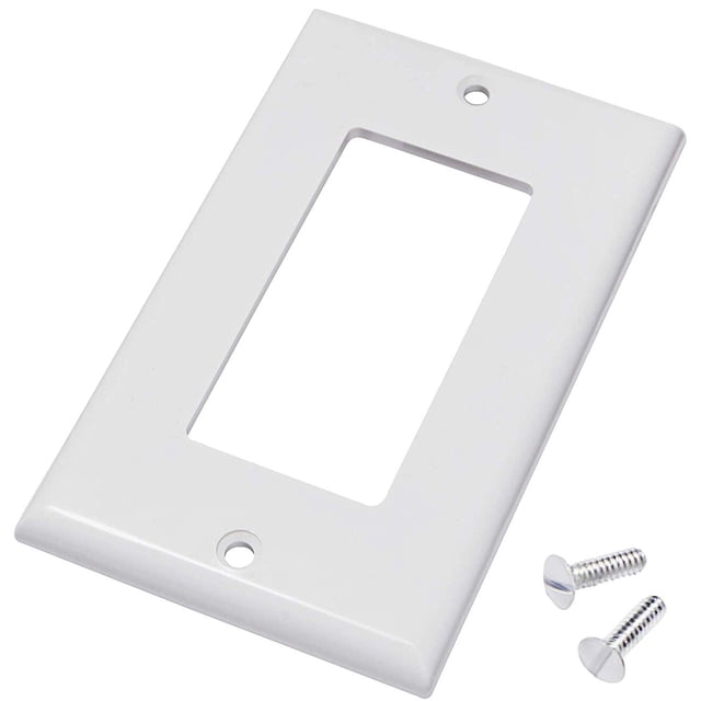 Décora Plaque d'Interrupteur (Lot de 10) Décora Couvercle de Prise Décora Plaque Murale Décora Couvercle Décora Récipient Décora Couvercles de Prise Décora Plaque Murale à 1 Bande Décora Plaque Murale - Blanc