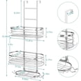 thumbnail image 5 of Over the Door Shower Caddy Bathroom Hanging Organizer Shelf with Hook & Soap Box, 5 of 7