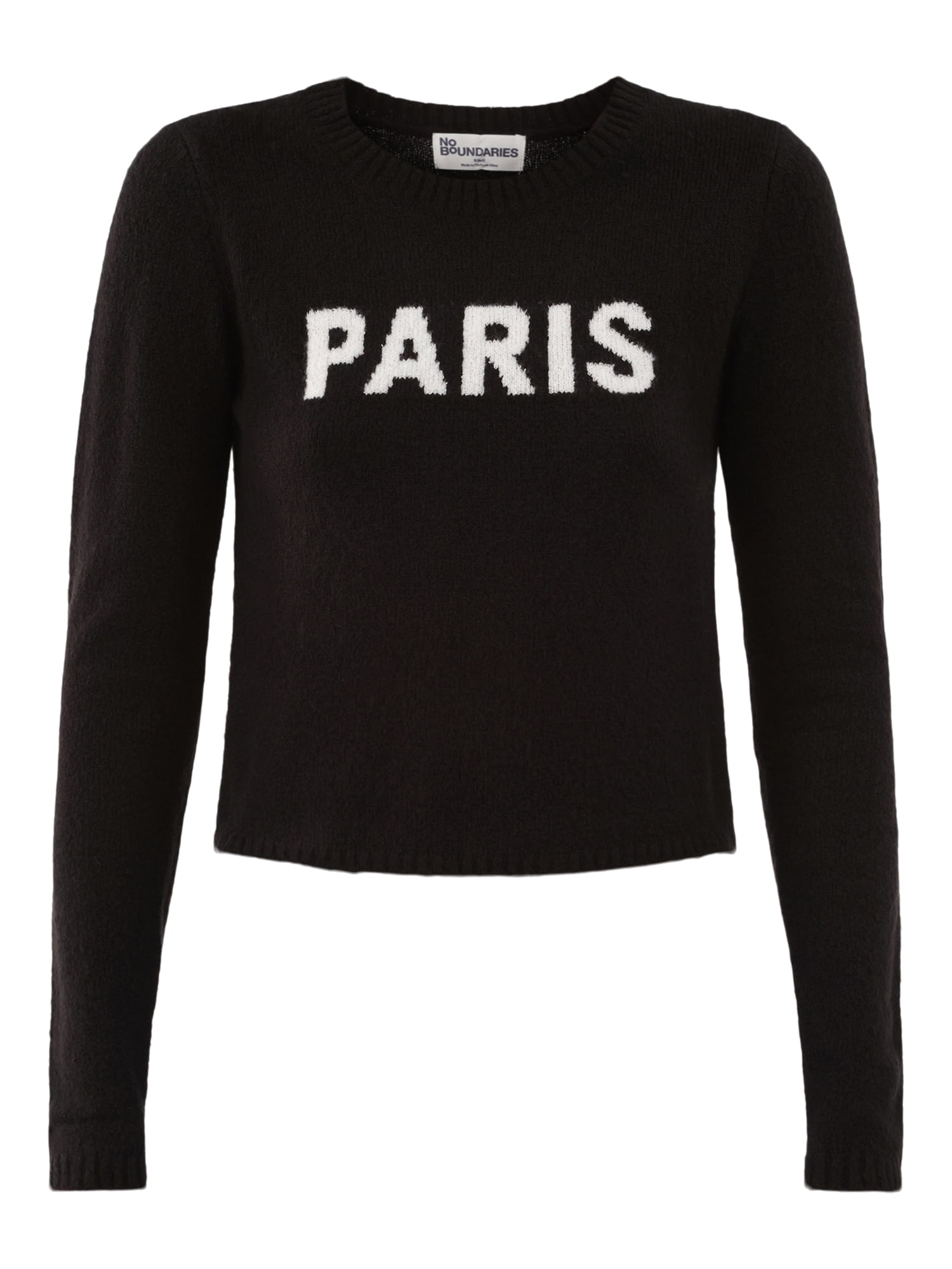 No Boundaries Crewneck Pullover Sweater, Women's and Women's Plus