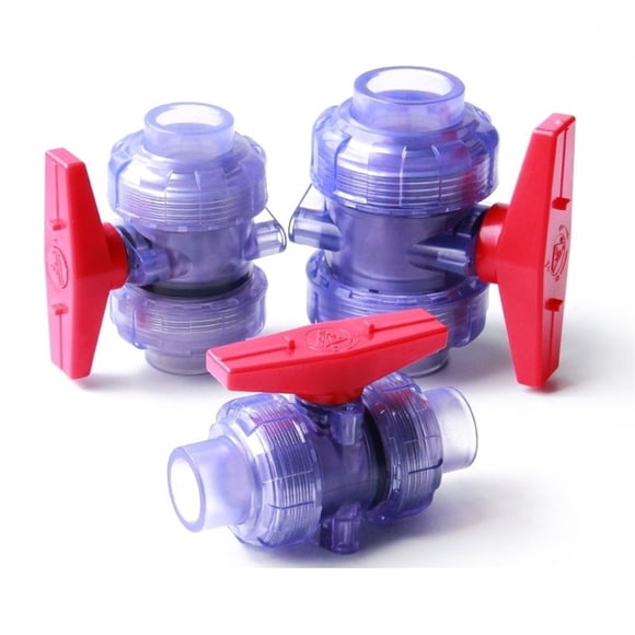 Valve Globe Transparente UVC 20-63mm ANSI 21.34-60.32mm pour Aquarium Aquarium Jardin Irrigation Union Valve à Bille, Facile à Utiliser