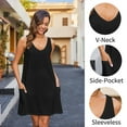 thumbnail image 4 of Weardear Sundress for Women 2025 Casual Hawaiian Dresses V Neck Loose Fit Tank Dress with Pockets, 4 of 5