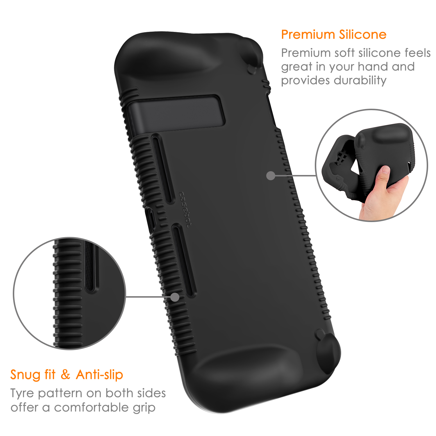 Funda de silicona para Nintendo Switch - Fintie suave antideslizante a prueba de golpes cubierta protectora con diseño de agarre ergonómico 6