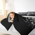 thumbnail image 3 of Manfei Spooky Flying Bat Full Size Comforter Sets 3-Piece, Halloween Theme Bedding Comforter Set, Gray Black,Grey Reversible,1 Comforter and 2 Pillowcases, 3 of 6