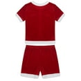 thumbnail image 6 of vastwit Men Christmas Santa Claus Fancy Dress Party Outfit Velvet T Shirt and Shorts B Red XL, 6 of 7