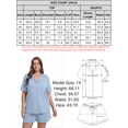 thumbnail image 6 of PINKSIR Women’s Plus Size Pajama Set – Button Down Short Sleeve Top & Drawstring Shorts with Pockets, Sky Blue, 6 of 8