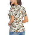 thumbnail image 3 of Xecao Mushroom Garnish for Women's V-Neck T-Shirts-Elegant Half-Sleeve Tops Perfect for Summer-Large, 3 of 5
