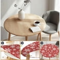 thumbnail image 3 of Round Table Cover for Round Tables 36"-70", Fitted Tablecloth with Elastic for Indoor Outdoor Party Holiday, 52inch, Christmas Snow, 3 of 6