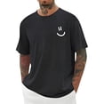 thumbnail image 2 of T Shirts for Men 2026 Summer Casual Short Sleeve Crewneck Smile Face Printed Tee Shirt Streetwear, 2 of 5