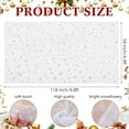 thumbnail image 2 of Topboutique 9.8 Ft Glitter Snowflake Tulle Fabric Organza Tablecloth Silver Foil Sheer Fabric Gauze Table Runner for Birthday Wedding Party Table Dress Curtain Decor (White), 2 of 5