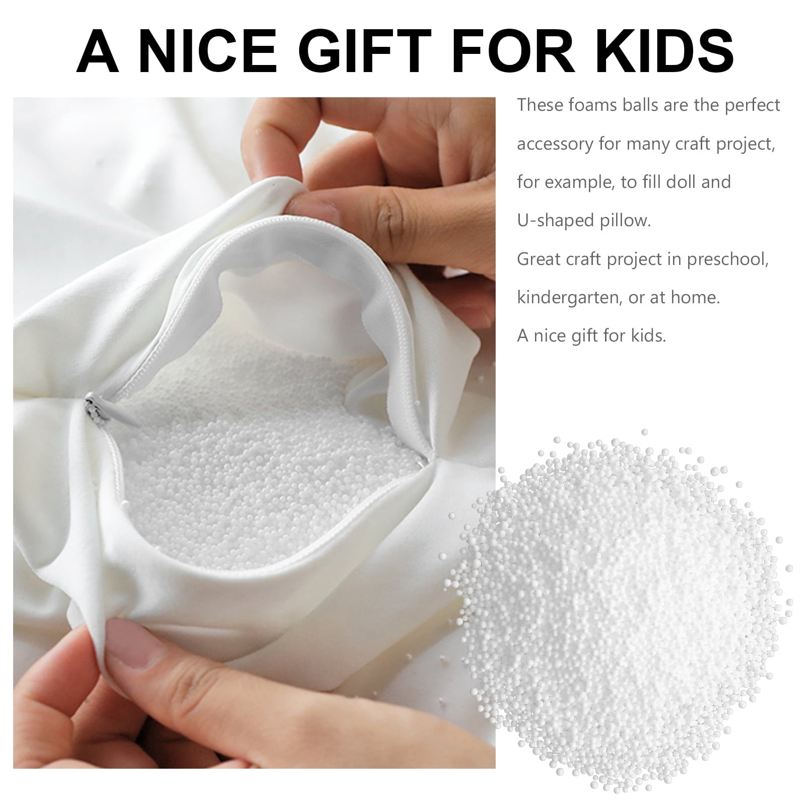 2 Bags Couch Cushion Filling Polystyrene Beads for Bean Sofa Balls Mini Stuffies Foam White