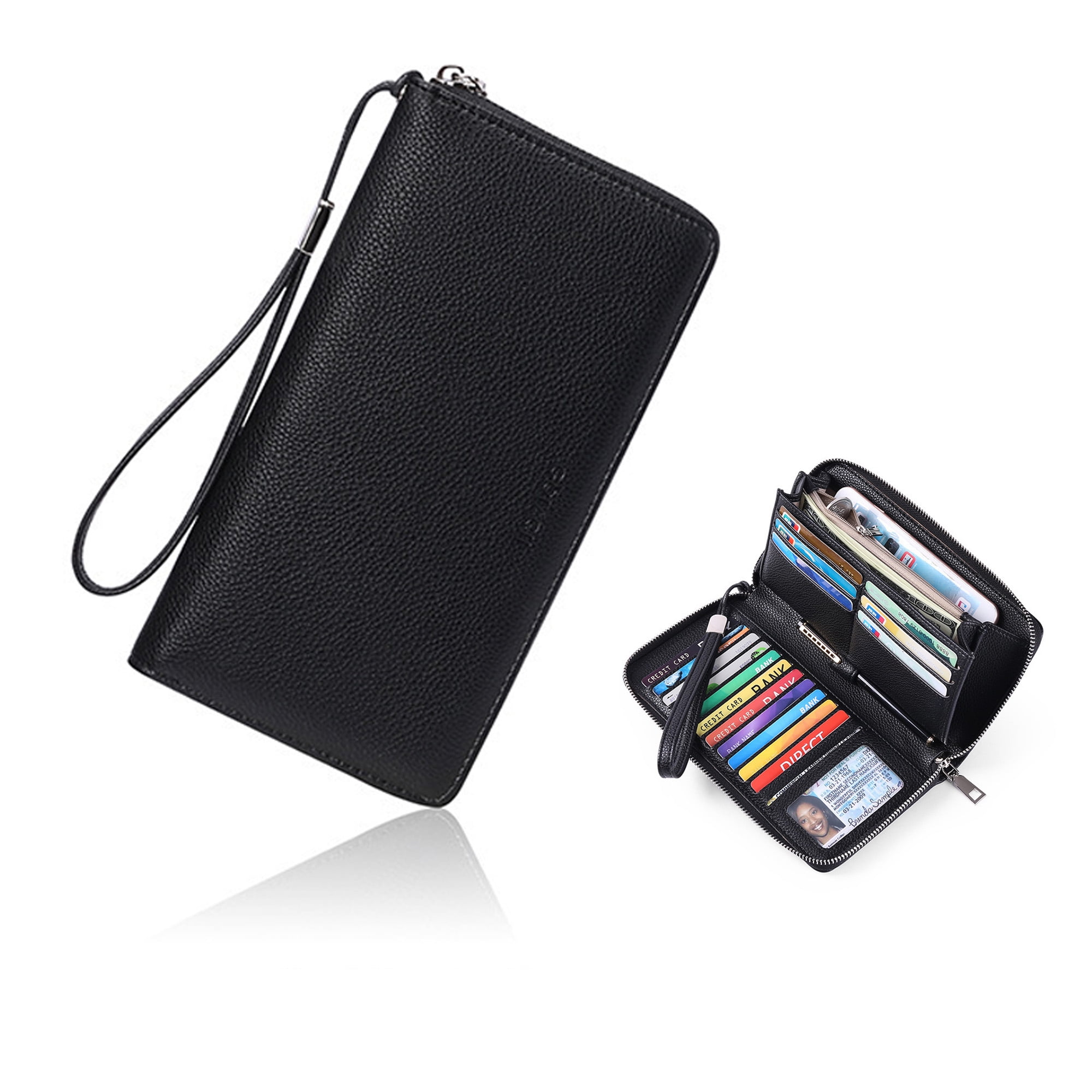 Itslife women's big fat rfid leather shop wallet clutch organizer checkbook holder