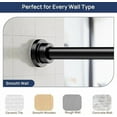 thumbnail image 4 of 2 Pack Adjustable Spring Tension Curtain Rods 32 to 54 Inches, Stainless Steel Matte Black Shower Rod No Drilling for Window, Bathroom, Closet, Room Divider, 7/8" Diameter, 4 of 7