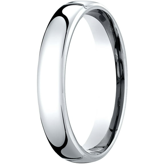 Mens 10K White Gold, 4.5mm London Couture Comfort-Fit Wedding Band (sz 8)