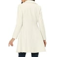 thumbnail image 3 of INSPIRE CHIC Women's Turn Down Collar Pocket Flap Double Breasted Outwear Winter Coat White S, 3 of 5