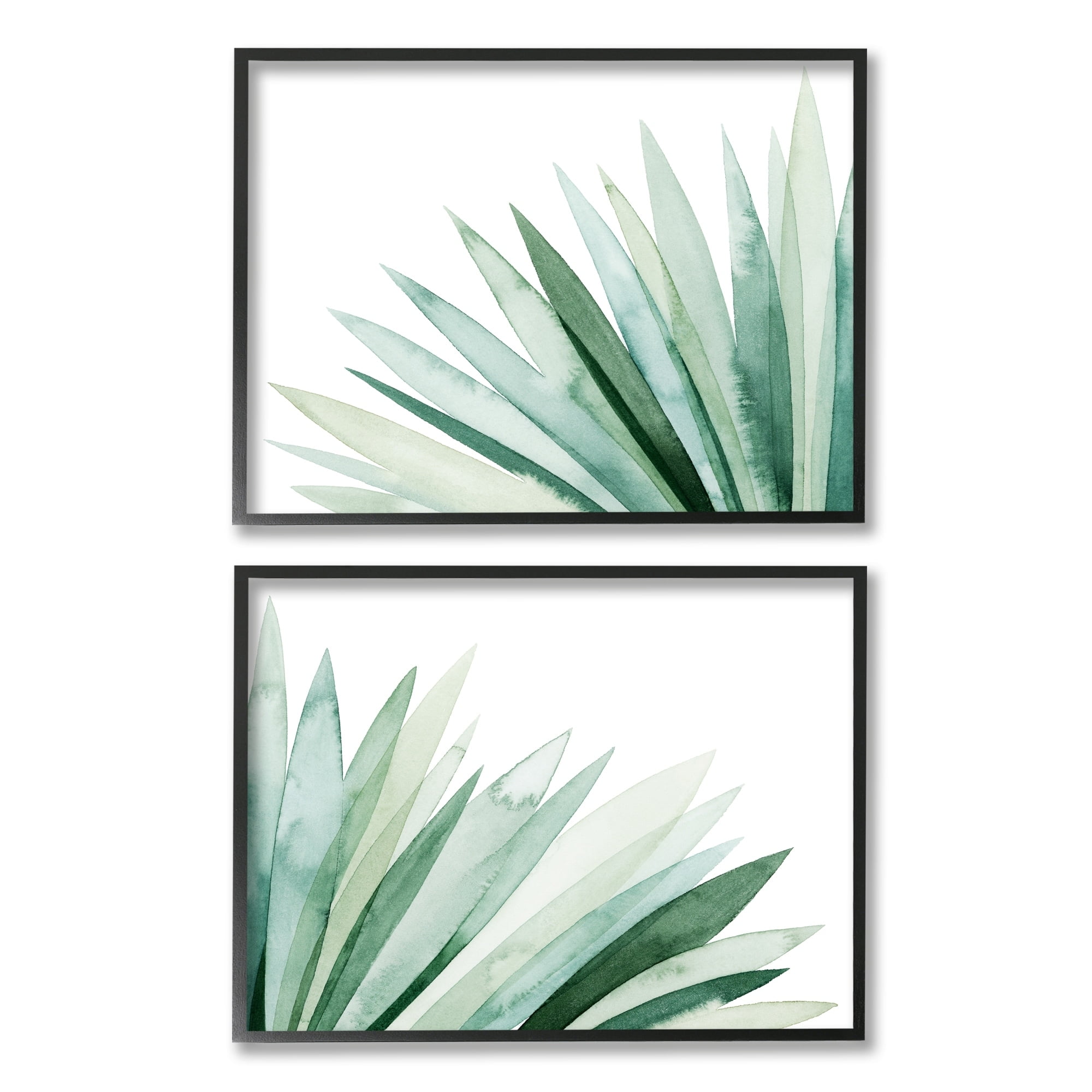 Stupell Industries Lush Green Botanicals Grass Leaves Watercolor Detail Framed Wall Art, 14 x 11, Design by Grace Popp