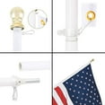 thumbnail image 6 of 6 Ft Tangle Free Spinning Flagpole Silver Pole Gold Globe with USA Flag Car Sticker Rust Free Wind Resistant (American Classic White), 6 of 9