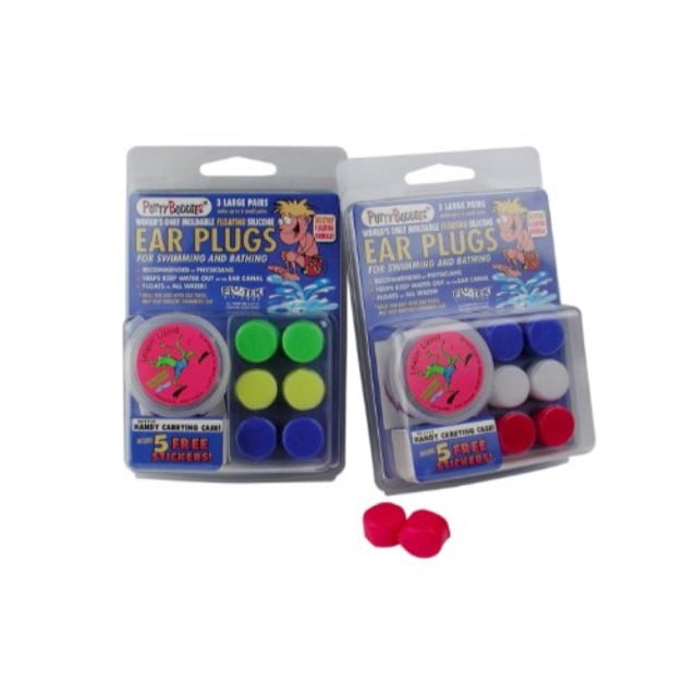 Zoggs Silicone Swimming Ear Plugs/Putty Malleable Pack of 4 with Case 