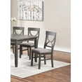 thumbnail image 4 of Modern Grey 6pc Dining Set Round Table 4 Chairs Bench Classic Design Wooden Fabric Cushion Seats Chairs Dining Room Furniture, 4 of 8