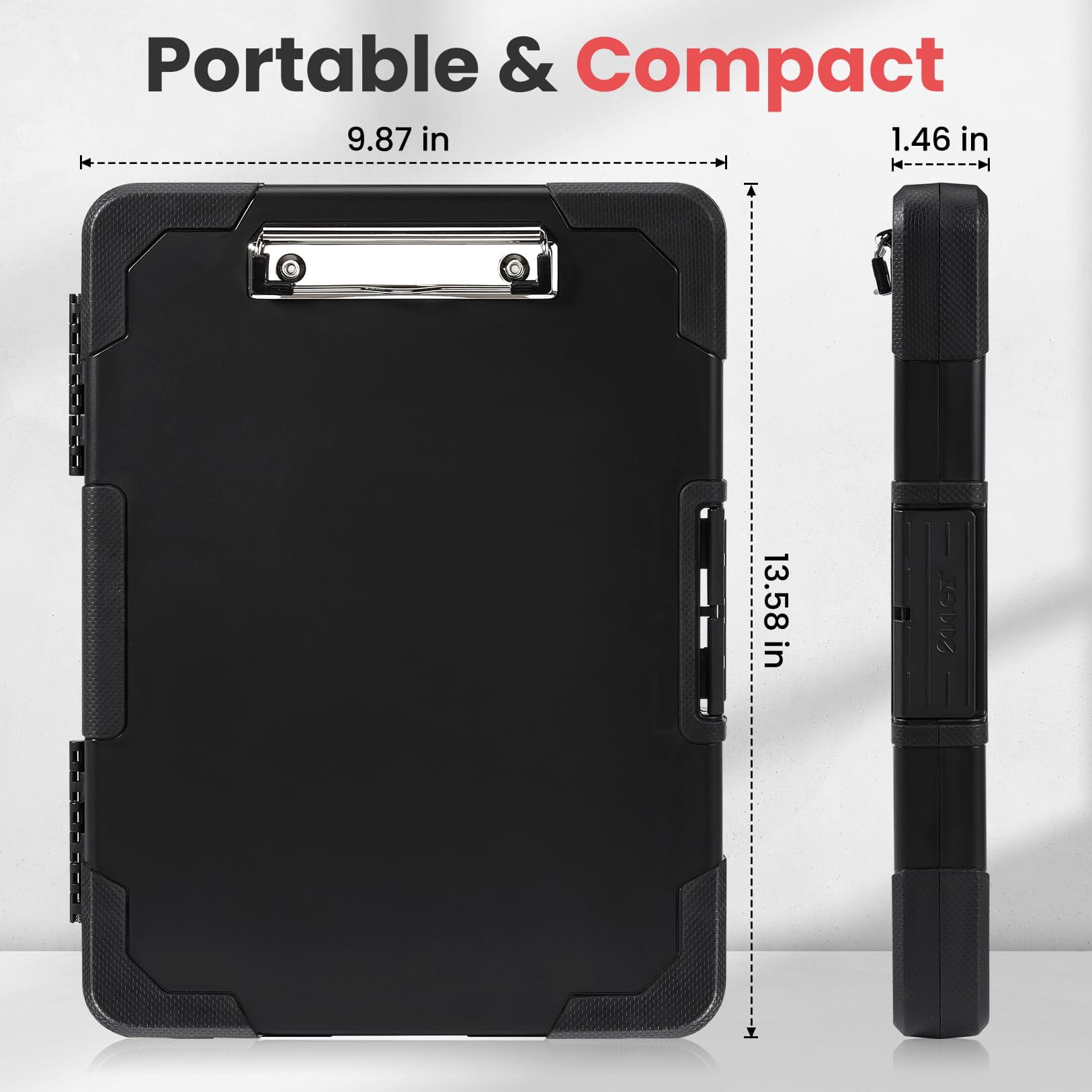 Toughest Clipboard With Storage  Internal Pen Pouch Included Letter/ A4 Size Shockproof Heavy Duty Plastic Clip Boards 8.5x11" High Capacity Clipboards Box Case For Contractor Trucker Driver