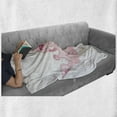 thumbnail image 5 of Princess Soft Flannel Fleece Blanket, Crown and Magic Wand for true Princess Ribbon Golden Yellow Antique Artwork, Cozy Plush for Indoor and Outdoor Use, 60" x 80", Pale Pink Yellow, by Ambesonne, 5 of 5