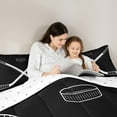 thumbnail image 5 of Castle Fairy Teens Ice Hockey Gamer Full Size Comforter Sets 3-Piece,Sport Theme Bedding Comforter Set,Black White Lightweight Bedding Sets,Luxury Bedroom Decor,Reversible, 5 of 8