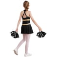 thumbnail image 4 of Moggemol Robe de Danse Ballet Brillante Sans Manches pour Filles Enfants, Uniforme d'Équipe de Cheerleader, Robe de Performance Noire 6, 4 of 7
