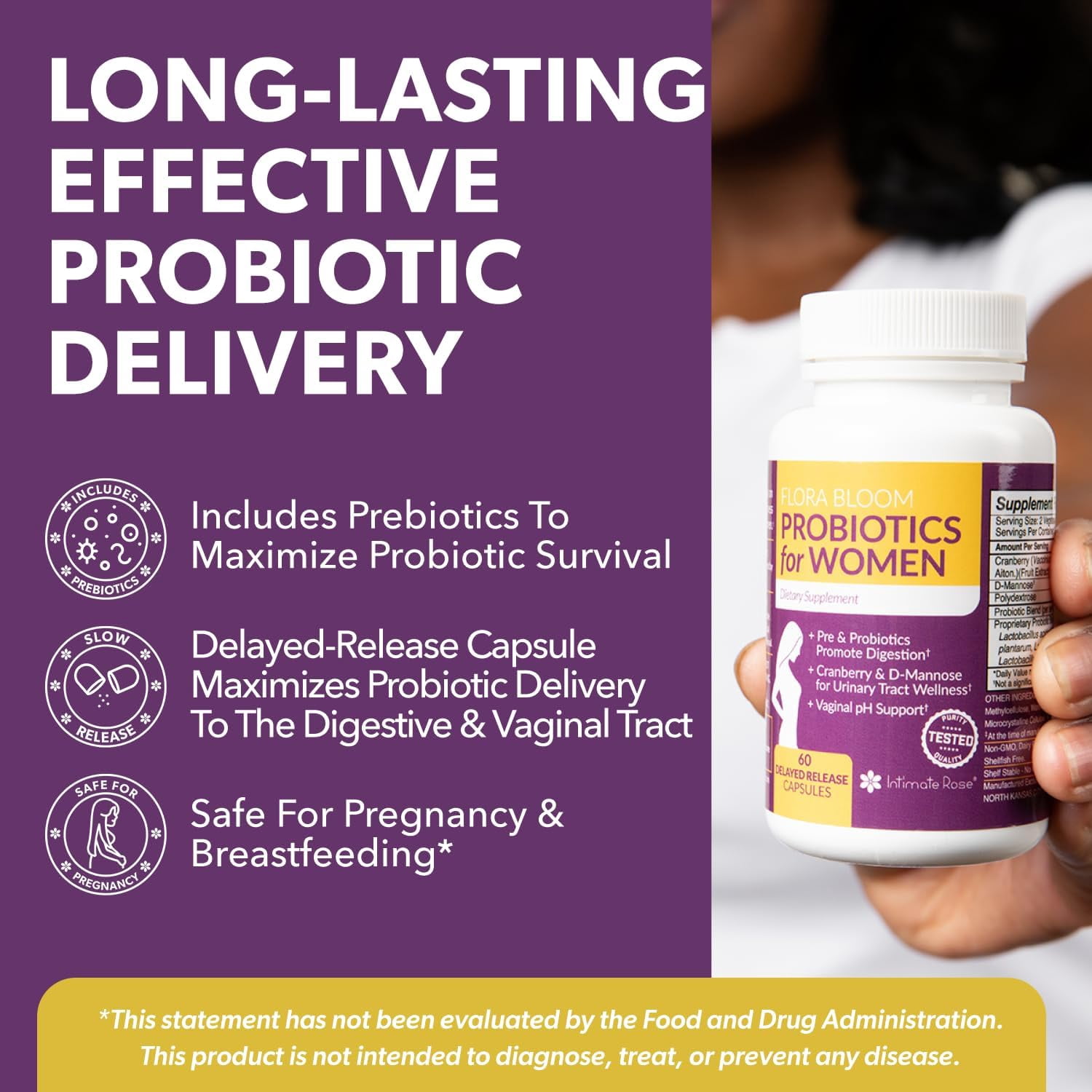 Complete Vaginal Probiotics for Women - w/Added Cranberry, D-mannose to Promote Urinary Tract, Bladder, Gut & Vaginal Health - pH Balance for Women - Support UTI, BV, YI - 3 Pack (180 Capsules)